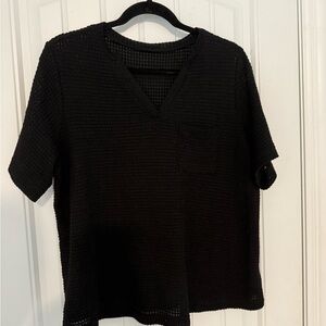 SHEIN Black and Red Boxy Short Sleeve T-Shirt